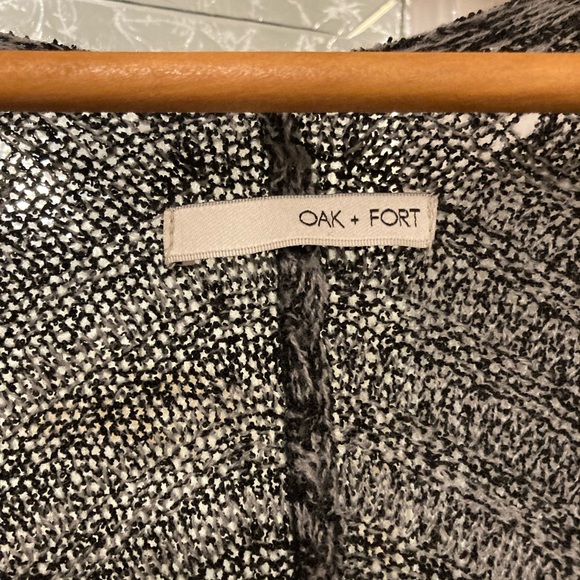 Oak and Fort Charcoal Striped Long Cardigan - One Size - Picture 3 of 6